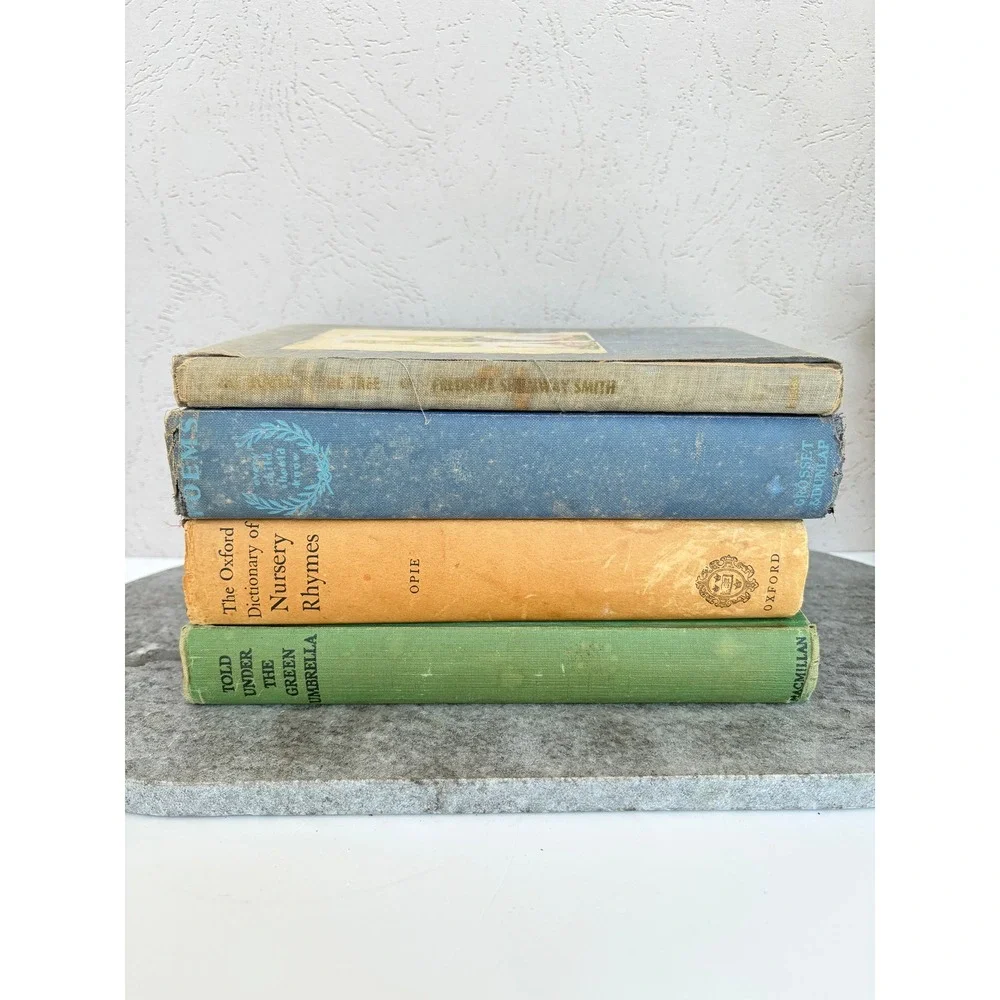 Vintage Childrens Nursery Rhymes Books Set 4 Oxford Dictionary Poems 1941 House
